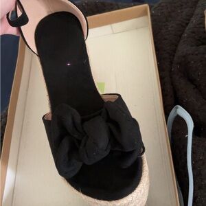 Black Espadrille Wedge heels